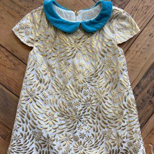 #3 Girl's Gold Metallic Brocade Dress by Margherita Sz: 2